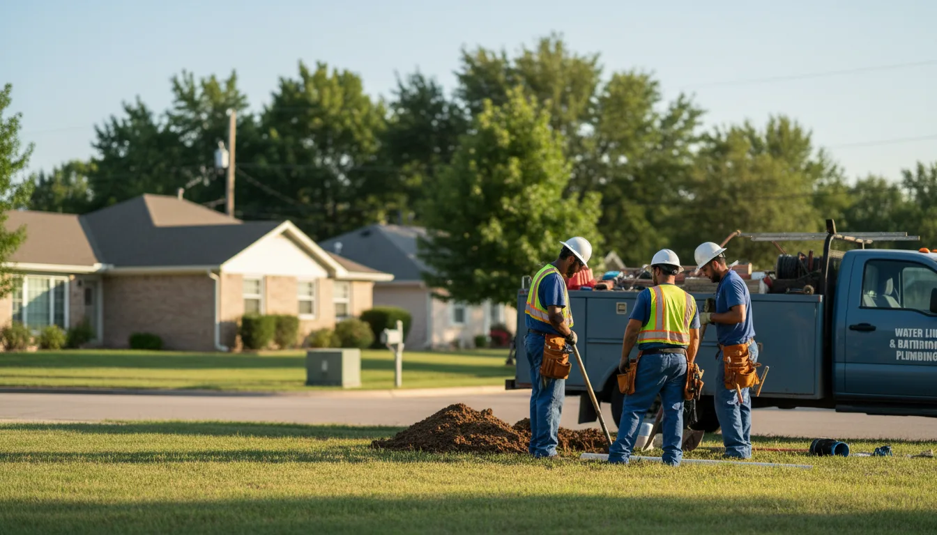 Residential water line and bathroom plumbing service in Dwight, KS